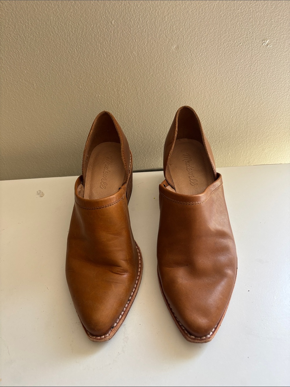 Madewell Women's Brown Leather Pointed Ankle Booties